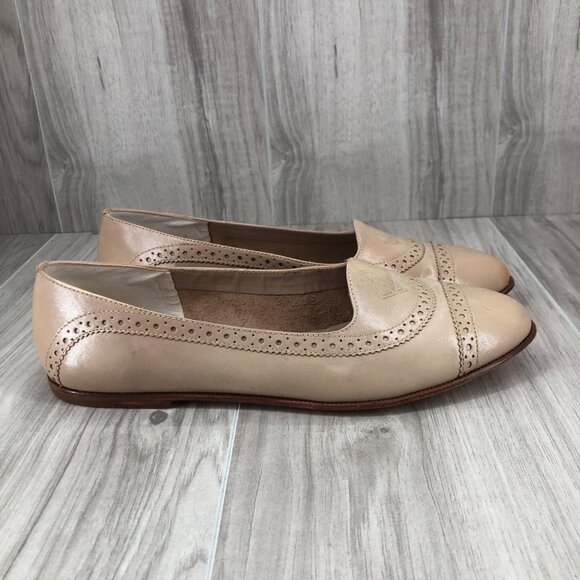 Liz Claiborne Flats Womens 8.5M Cream Leather Slip On Loafer Shoes - Picture 3 of 11